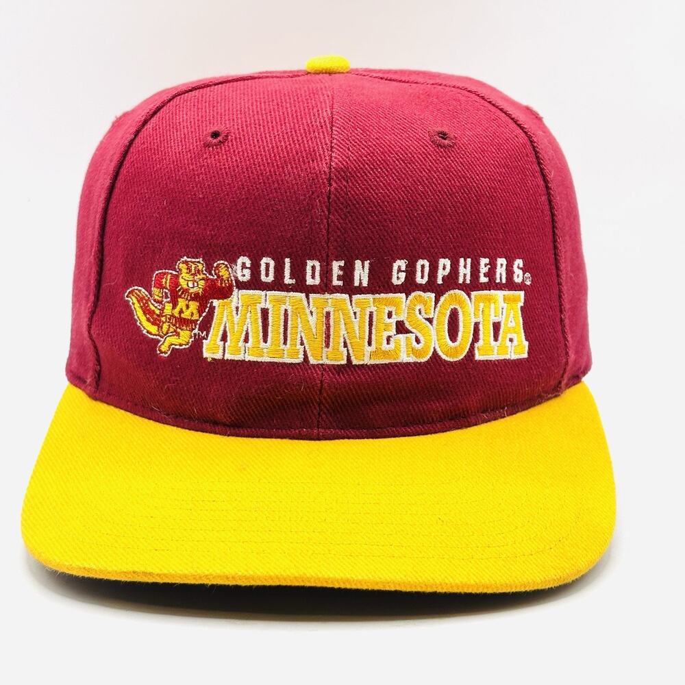Vintage 90s Minnesota Golden State Gophers Hat 90s Twins Script Spellout 2 Tone